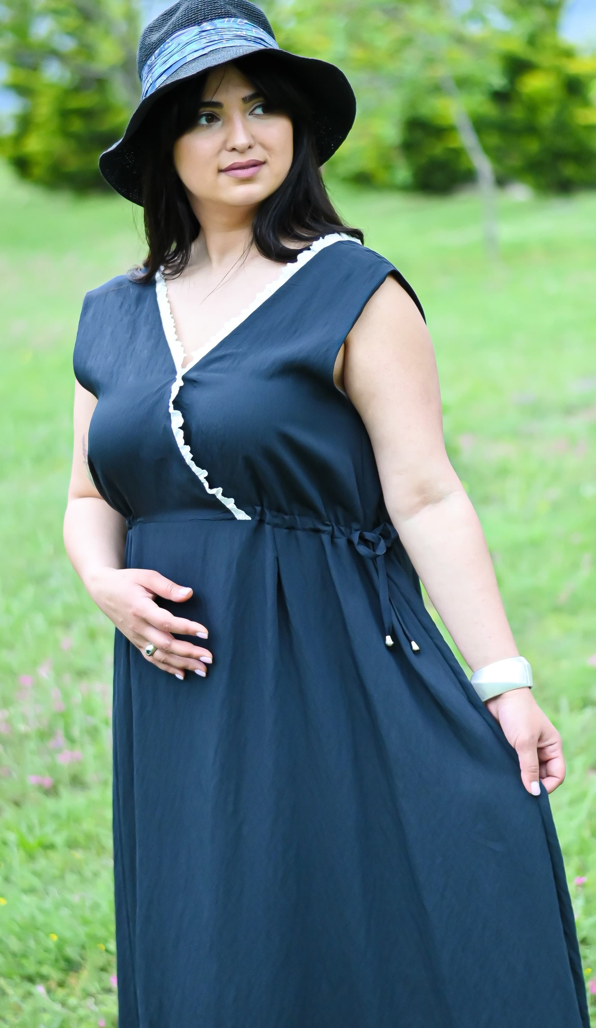 Navy Blue Midi Dress 3