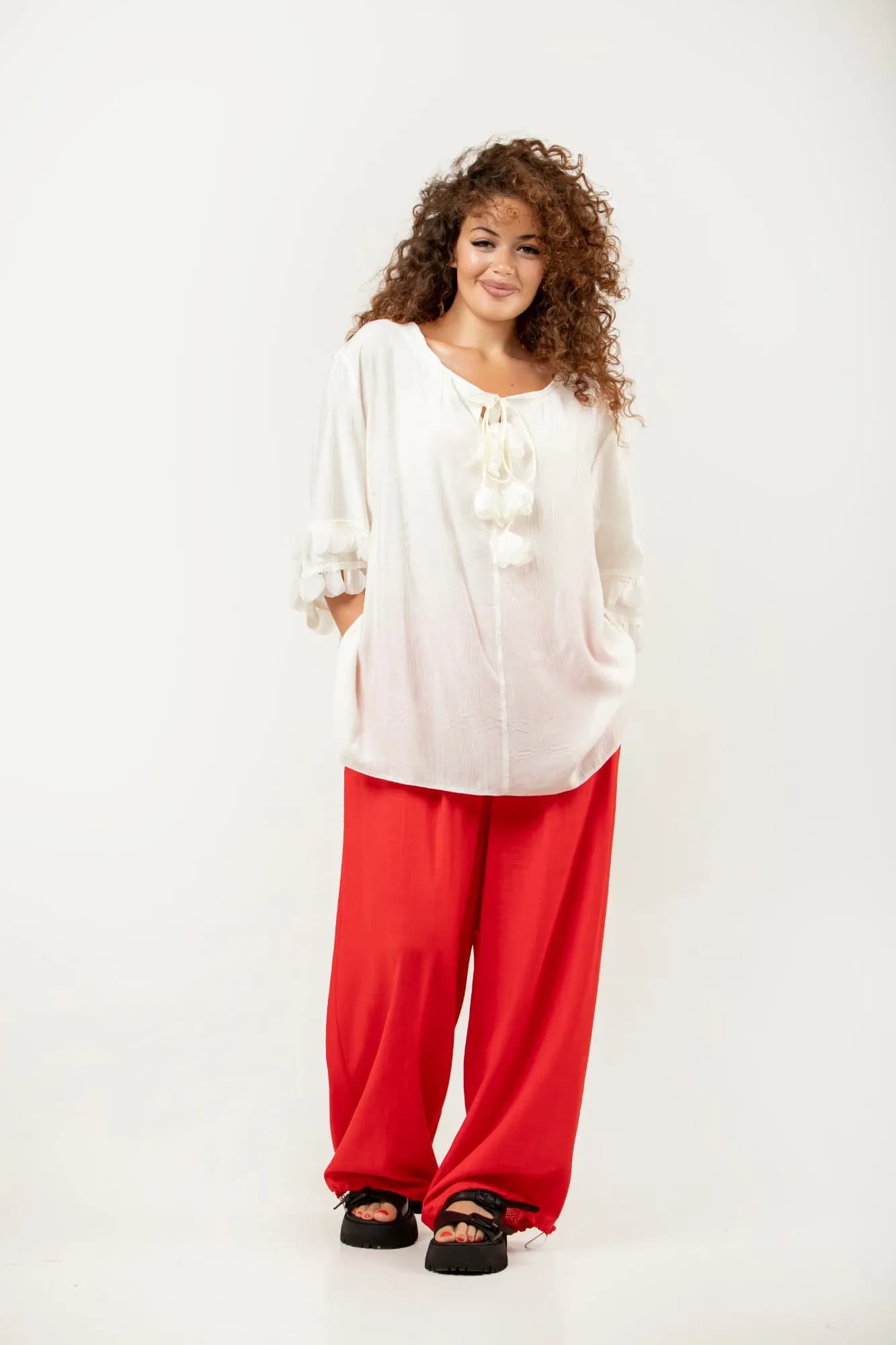 Camelia Blossom Gauze Top 1